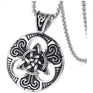 Pendentif homme acier  symboles celtiques