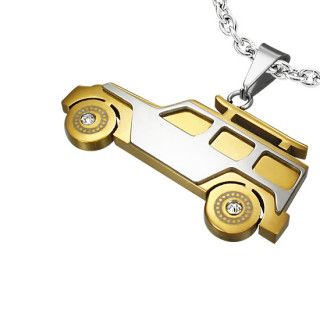 Pendentif homme acier Tout terrain