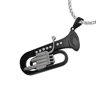 Pendentif homme acier Trombone