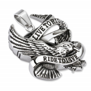 Pendentif homme acier vintage style biker