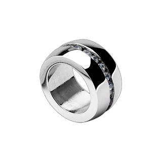Pendentif acier bague sertie