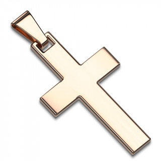 Pendentif homme croix latine en acier cuivr par ionisation