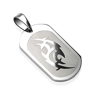 Pendentif plaque militaire symbole tribal