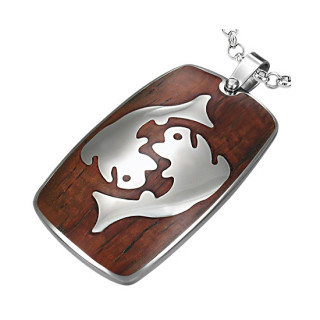 Pendentif homme signe astrologique Poisson