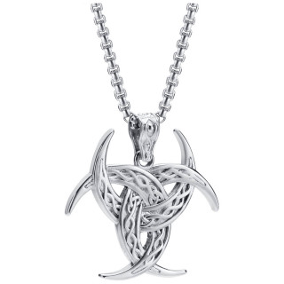 Pendentif homme viking Cornes d'Odin en acier