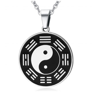 Pendentif homme yin et yang tai-chi en acier