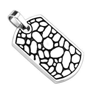 Pendentif plaque acier style mur de pierres