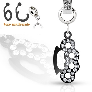 Pendentif poing américain pour piercing nombril modulable