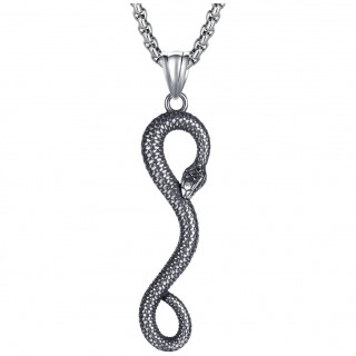 Pendentif serpent en acier