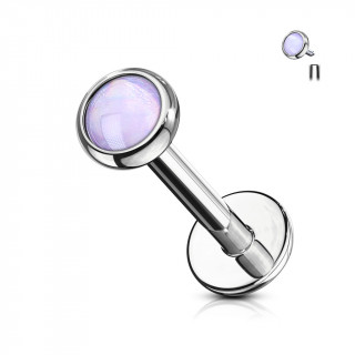 Piercing à disque serti epoxy - Pourpre (lèvre, cartilage)