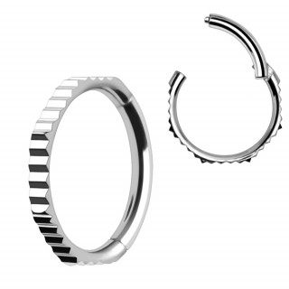 Piercing acier anneau clicker aspect crant (septum, lobe, hlix...)