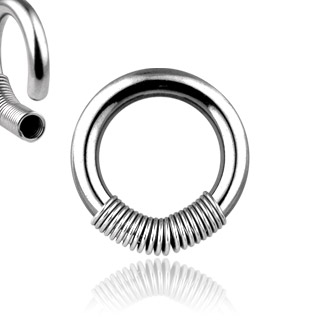 Piercing anneau captif avec fermeture ressort (oreille, tton...)