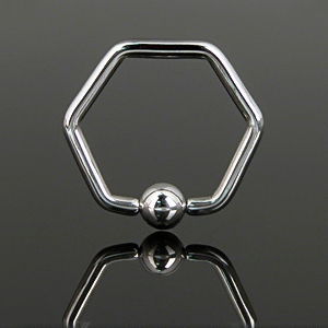 Piercing anneau captif hexagonal