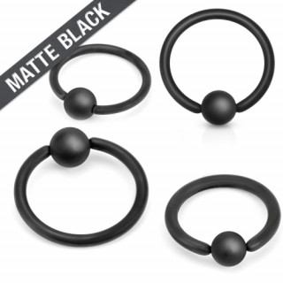 Piercing anneau captif noir mat (oreille, nombril, tton...)