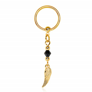 Piercing anneau captif pendentif aile d'ange