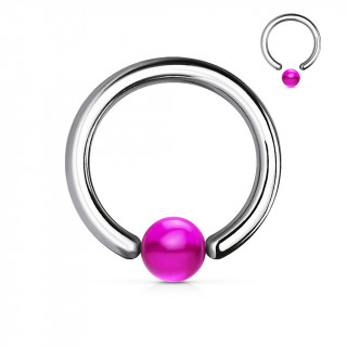 Piercing anneau CBR  boule pourpre