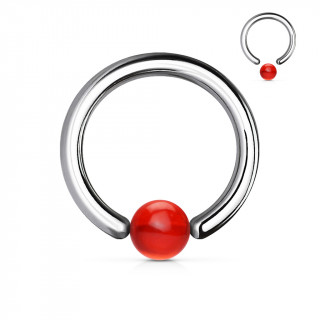 Piercing anneau CBR à boule rouge
