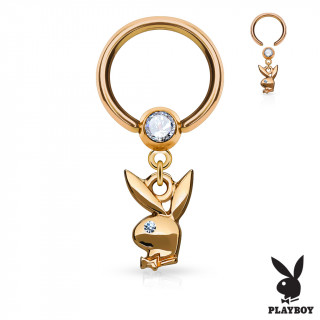 Piercing anneau CBR cuivr  pendentif lapin Playboy