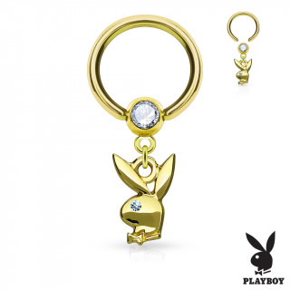 Piercing anneau CBR dor  pendentif lapin Playboy