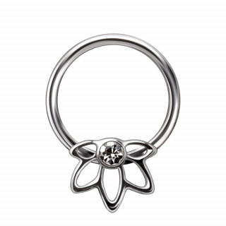 Piercing anneau CBR  fleur sertie (septum, oreille...)