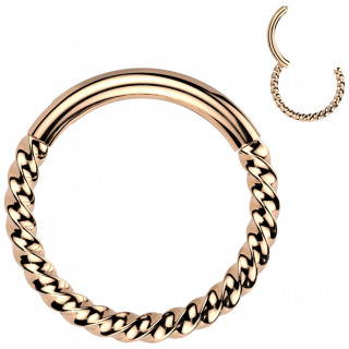 Piercing anneau clicker cuivr torsad en Titane (oreille, septum...)