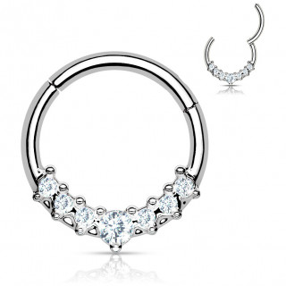 Piercing anneau clicker en acier haute prcision  arc de zirconiums