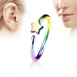 Piercing anneau nez / cartilage arc en ciel  toile