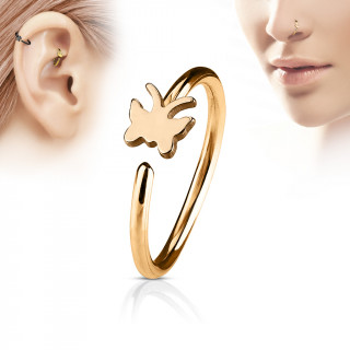 Piercing anneau nez / cartilage cuivr  papillon