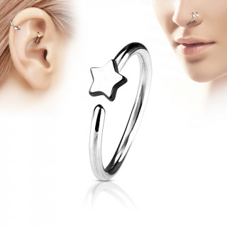 Piercing anneau nez / cartilage à étoile