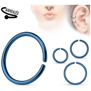 Piercing anneau tordable bleu (nez, oreille)