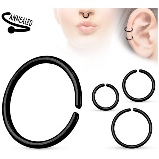 Piercing anneau tordable Noir (nez, oreille)