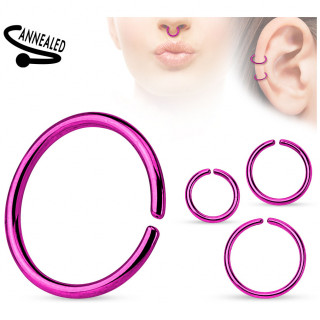 Piercing anneau tordable pourpre (nez, oreille)