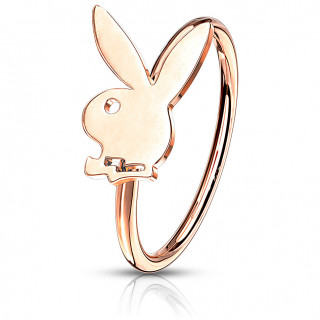 Piercing anneau tragus / nez acier cuivr  lapin Playboy