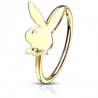 Piercing anneau tragus / nez acier dor  lapin Playboy