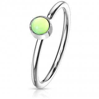 Piercing anneau tragus / nez acier à epoxy - Vert
