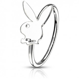 Piercing anneau tragus / nez acier  lapin Playboy