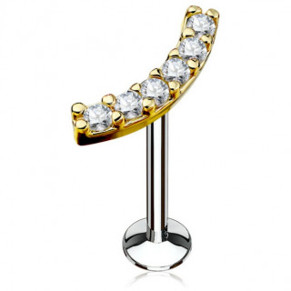 Piercing arc dor pav de strass (lvre, cartilage)