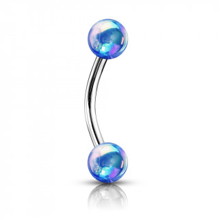 Piercing arcade  boules aspect mtalique - Bleu