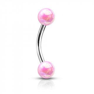 Piercing arcade à boules aspect métalique - Rose