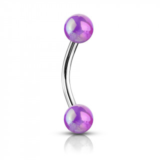 Piercing arcade  boules aspect mtalique - Violet