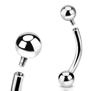 Piercing arcade acier  filetage interne et boules