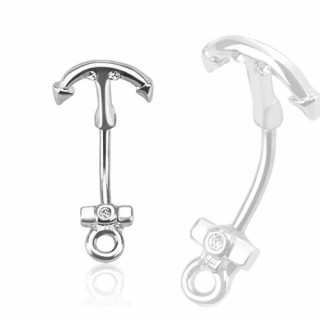 Piercing arcade avec ancre de marine inversée