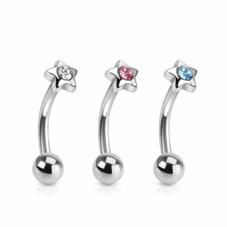 Piercing arcade avec petite toile sertie