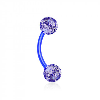 Piercing arcade bioflex bleu  boules paillettes