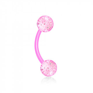 Piercing arcade bioflex rose  boules paillettes