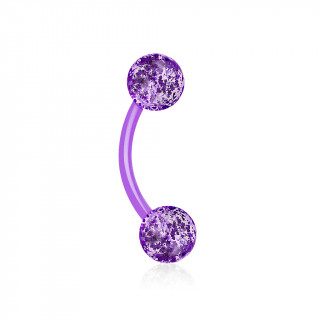 Piercing arcade bioflex violet  boules paillettes