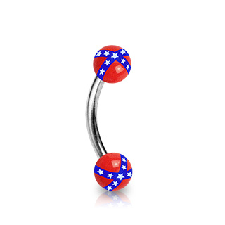 Piercing arcade boules drapeau rebelle