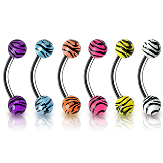 Piercing arcade boules tigres UV