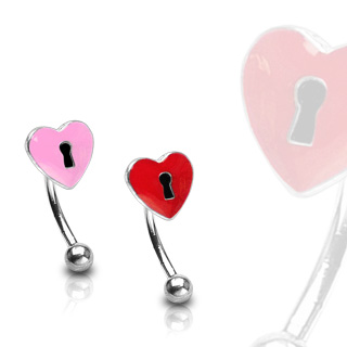 Piercing arcade coeur avec serrure