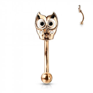 Piercing arcade cuivr  hibou